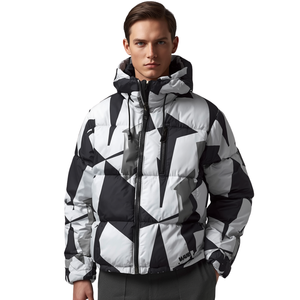 Chaqueta Acolchada con Estampado Geométrico para Hombre - Ropa de Invierno Impermeable - Product Image 4