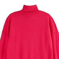 Nouveau design – Pull molletonné oversize en coton doux brodé style streetwear à col montant pour femme