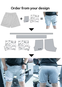 Shorts de sport pour homme 2-en-1 à double couche, séchage rapide, respirants, extensibles, pour la course et l'entraînement, avec poches zippées, logo personnalisé - Product Image 6