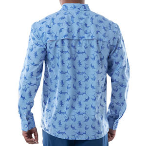 Chemise de pêche d'été légère personnalisée à manches longues, protection solaire UPF 50+, coupe-vent, séchage rapide, design tactique à boutons sur le devant - Product Image 2