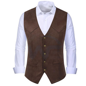 Chalecos Casuales de Cuero Estilo Western para Exteriores con Múltiples Bolsillos de Almacenamiento, Ajuste Cómodo y Construcción de Tela Resistente - Product Image 3