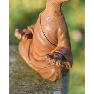 Statue de chat rustique pour la méditation, fournitures de jardin, sculpture de chat en fonte faite à la main, prix de gros - Product Image 4