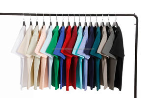 T-shirt unisexe de haute qualité OEM 240g/m2 en coton uni respirant à col rond DIY Your Brand - Product Image 3