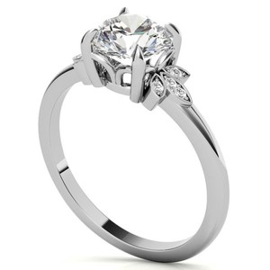 Round Cut Moissanite <b>Ring</b> 925 Sterling <b>Silver</b> White Gold Plated Engagement Wedding Bridal <b>Solitaire</b> Promise <b>Ring</b> Elegant Jewelry - Product Image 4