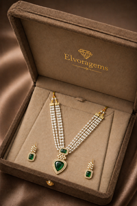 Ensemble collier et boucles d'oreilles classiques plaqués or, imitation perle, forme cœur, avec zircon, pour femme, bijoux de fête - Product Image 5