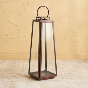 2026 Elegant Home Decorations Taper Bronze Metal Candle Holder <b>Lanterns</b> for Table and Floor - Product Image 2