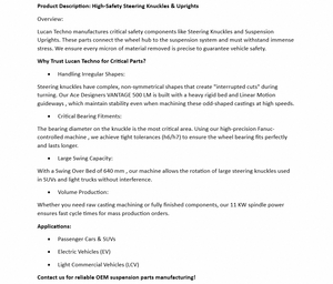 Rótula de Dirección de Hierro Dúctil Mecanizada por CNC de Primera Calidad para Aplicaciones en Automóviles, SUV y Vehículos Comerciales Ligeros - Product Image 6