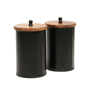 Modern Matte White Metal Kitchen Canister Set Of 3 With Airtight Bamboo Lids Embossed Tea Coffee Sugar Food Storage <b>Jars</b> - Product Image 4