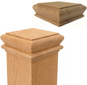 Tapa de poste de escalera de madera maciza tradicional, diseño cuadrado duradero - Product Image 1