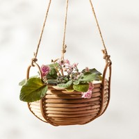Cesta de pendurar em rattan para plantas, suporte cesto de flores salgueiro, planejadores, uso ao ar livre e ambientes internos