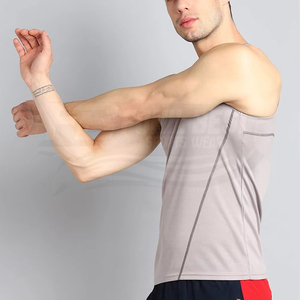 Men's Custom Casual Sports Tank Tops Quick-Drying Breathable Anti-Pilling O-Neck Knitted Eco-Friendly Cotton/Bamboo Fiber Front - Product Image 5