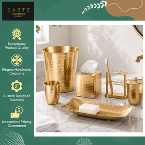 New Stock Arrival Brass <b>Accessories</b> Eco-Friendly Modern Luxury Five-piece <b>Bathroom</b> <b>Set</b> Gold Soap Dispenser for Sale - Product Image 5