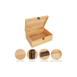 Caja de Joyería de Madera Hecha a Mano con Tapa, Rectangular, Diseño Clásico Personalizado, Organizador de Almacenamiento con Bisagras para Uso Doméstico - Product Image 1