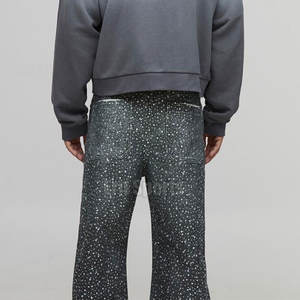 Conjunto deportivo de dos piezas con pedrería para hombre, hecho de algodón/poliéster, de alta calidad y gran éxito de ventas. - Product Image 5