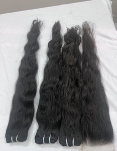Vente en gros d'extensions de cheveux Remy du temple indien noués à la main cuticule vierge alignée style de vague naturelle non traitée directement de l'Inde - Product Image 2