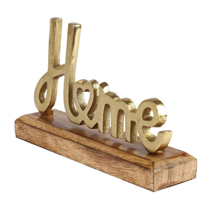 Letrero Decorativo Metálico para el Hogar con Base de Madera, Adorno de Mesa para Sala de Estar, Dormitorio, Oficina, Decoración del Hogar - Product Image 3