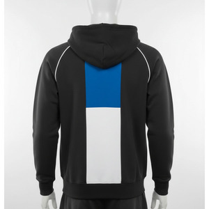 Sudadera con capucha de diseño moderno para hombre, talla grande, color sólido, con cremallera completa, transpirable, venta al por mayor. - Product Image 5