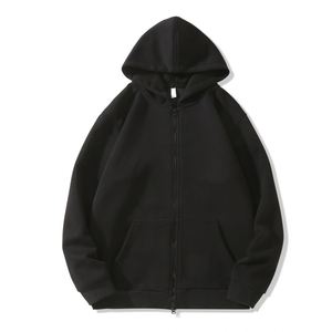 Sudadera con capucha de forro polar para hombre con logo personalizado, cuello alto, lisa, con cremallera de un cuarto, tipo jersey - Product Image 2