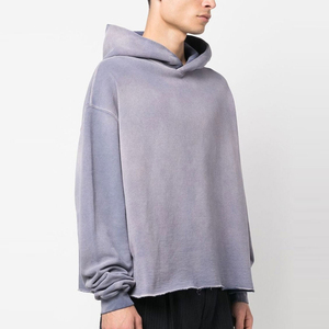Sudaderas con Capucha para Hombre, Lavado Ácido, Color Liso, Transpirables, Desgastadas, de Gran Gramaje, Modelo 2026 - Product Image 4