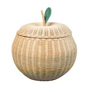 Rattan Apple Storage <b>Basket</b> Kids Furniture Kids Room Handwoven Wicker Apple Fruit Shape Toy Storage <b>Basket</b> For Nursery Decor - Product Image 3