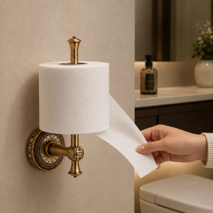 Porte-rouleau de papier toilette vertical en laiton de qualité supérieure, mural, décoratif de luxe, doré antique, pour salle de bain, accessoires de maison - Product Image 4