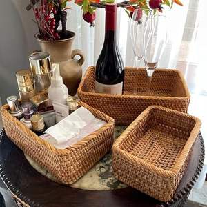 Wholesale Bamboo <b>Storage</b> <b>Basket</b> <b>Rectangular</b> Organizer Handwoven Multipurpose <b>Basket</b> for Home Use Made by KingCraftViet - Product Image 3