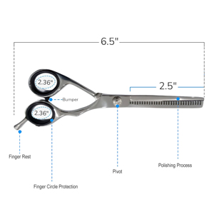 Kit de Tijeras de Peluquería de Acero Inoxidable Premium con Mangos de Goma para Salón y Uso Doméstico - Product Image 4