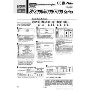 ชิ้นส่วนนิวเมติก SS5Y5-10S6V41-08F-C6นิวเมติก SMC - Product Image 1