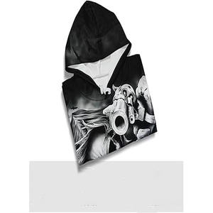 Sudadera con Capucha Oversize de Calavera Gráfica para Hombre, de Forro Polar Grueso, Estilo Urbano con Bolsillos - Product Image 4