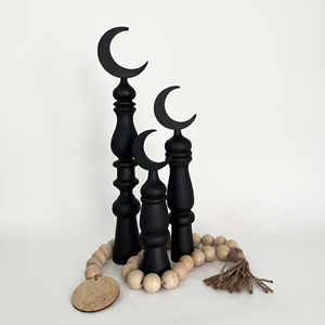 Juego de soportes artesanales de luna creciente blanca. Decoración Premium para el Hogar con Acabado Artesanal de Alta Calidad para Decoración de Ramadán y Eid - Product Image 4
