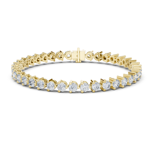 Bracelet tennis en diamant de laboratoire taille ronde, or jaune 14K, serti trois griffes classique, DEF VVS, fournisseur de bijoux en gros - Product Image 3
