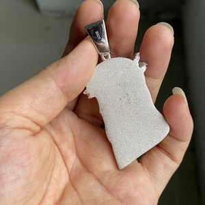 จี้หน้าฮิปฮอปแบบกำหนดเองสำหรับผู้ชาย จี้เพชรโมอิสซาไนต์ VVS ระยิบระยับ เครื่องประดับ 3 มิติ จี้เงินแท้ S925 - Product Image 4