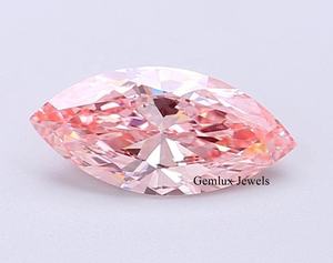 Diamante Cultivado en Laboratorio de 5.5 CT, Corte Marquesa, Color Rosa Intenso, Claridad VS, Certificado IGI, Diamante Suelto para Anillo - Product Image 1