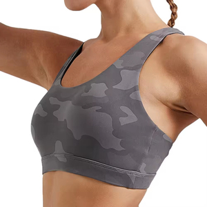 Soutien-gorge de sport pour femme, couleur unie, respirant, avec logo frontal, tendance 2026, vente en gros, meilleure qualité, matière douce et extensible - Product Image 5