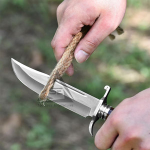 Couteaux Bowie en acier inoxydable avec manche en bois, logo et taille personnalisés, fabrication OEM, légers, de haute qualité, vente en gros - Product Image 5