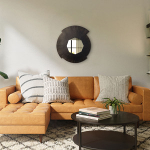 Miroir mural rond en bois de manguier fait main, noir mat, style moderne du milieu du siècle, écologique, léger, décoration intérieure, vente en gros - Product Image 2