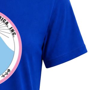 T-shirt à col rond bleu roi avec patch brodé Jack & Jill, manches courtes, design circulaire sur la poitrine, personnalisé, décontracté, athlétique - Product Image 4