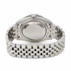 นาฬิกาควอตซ์โมอิสซาไนต์หรูหราประดับเพชร 40 มม. สีเงิน สแตนเลสสตีล สไตล์ฮิปฮอป - Product Image 4