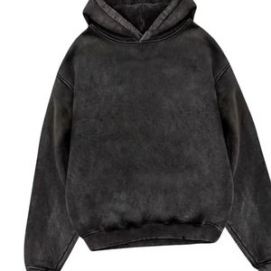 Sudadera con Capucha Personalizada de Invierno para Hombre, 450GSM, Lavado Ácido, Efecto Desgastado, Forro Polar Transpirable, Color Sólido, Estilo Urbano, Corte Regular, Vintage, 100% - Product Image 4
