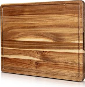 Juego de Tablas de Cortar de Madera de Acacia, Rectangulares, con Asa, 3 Piezas, para Uso en la Cocina - Product Image 5