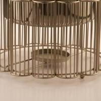 Plat à chafing rond suspendu en gros avec couvercle doré martelé et base argentée à découpe cintrée, soupière à un seul poteau, unité individuelle