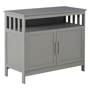 Gray 2-Level Cabinet Wooden <b>Buffet</b> Console <b>Table</b> with Open Shelf for Kitchen Dining Room Villa Wine Cellar Living Room Storage - Product Image 1