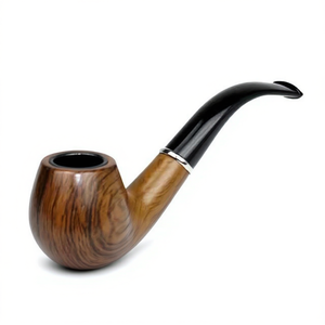 Pipe à fumer en bois faite à la main, finition vintage, durable, écologique, portable, directement du fabricant - Product Image 2