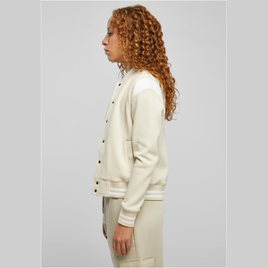 Chaqueta Varsity de Mezcla de Algodón OEM, Chaqueta Varsity Casual de Invierno para Mujer, Cuello Acanalado, Transpirable, Diseño OEM - Product Image 3