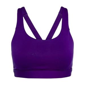 สปอร์ตบราสายไขว้สีม่วงสำหรับผู้หญิง สีทึบ สไตล์เรียบง่าย - Product Image 1