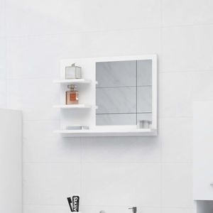 Espejo de Baño Mediano de Madera Sintética y Acrílico Blanco Espejo para Baños - Product Image 1