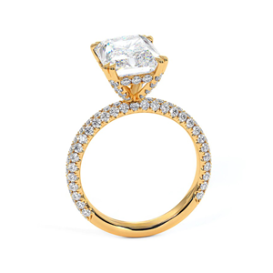 Bague de fiançailles et de mariage en diamant radiant cultivé en laboratoire certifié IGI, 4,75 carats, or jaune 14 carats, bijou cadeau pour fête - Product Image 5