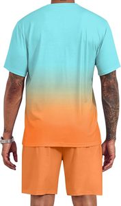 Men's 2 Piece Short Sleeve Tracksuit Tropical Graphic T Shirt Hawaiian Tee Solid Shorts <b>Set</b> Summer Casual Outfits - Product Image 4