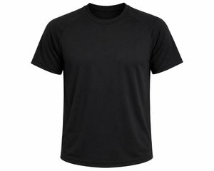 T-shirt blanc à manches courtes pour homme, col rond, jersey polyester/coton, écologique, respirant, séchage rapide, coupe classique, motif décontracté - Product Image 2