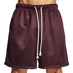 Pantalones cortos de malla elegantes para hombre con cintura con cordón, de secado rápido y tela elástica. - Product Image 6
